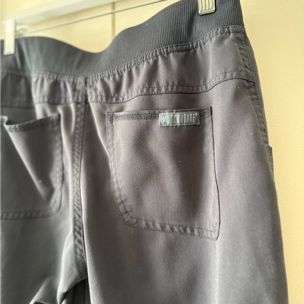 Med Couture Touch Pull On Jogger Cargo Scrub Pants in Pewter Gray Grey XS Petite - Picture 3 of 5